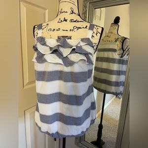Striped, ruffle tank top